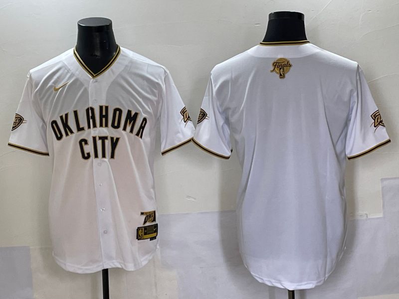 Men 2025 Oklahoma City Thunder Blank White Joint Name Nike NBA Jersey style 11->->NBA Jersey